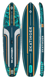 SkatingerLeafy Expedition Green Allround Paddle SUP Board – Stability, Endurance & Control