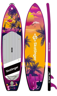 Skatinger Upgraded Sunrise Allround Paddle SUP Board – Adventure, Glide & Tropical