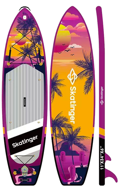 Skatinger Upgraded Sunrise Allround Paddle SUP Board – Adventure, Glide & Tropical