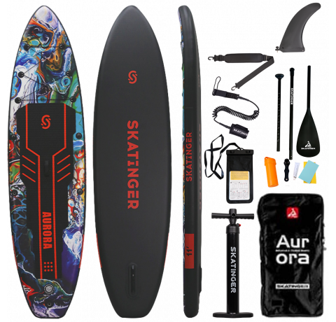 Skatinger Aurora Black Allround Paddle SUP Board – Bold, Celestial & Performance