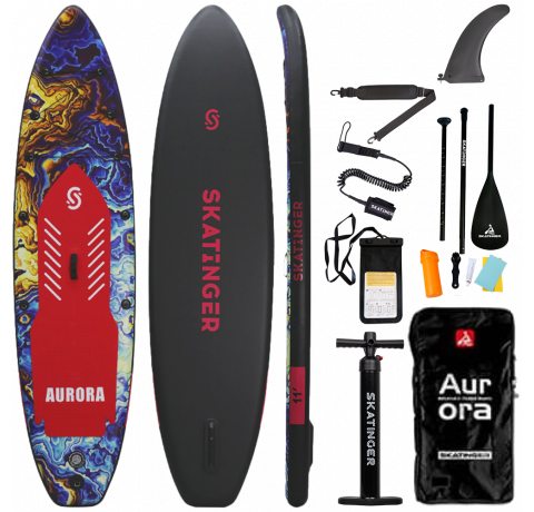 Skatinger Aurora Red Allround Paddle SUP Board – Bold, Cosmic & Stable