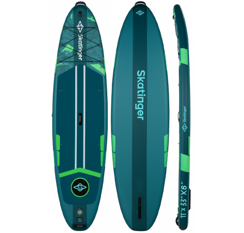 Skatinger Ice Age Green Touring Paddle SUP Board – Dynamic, Stable & Adventurous