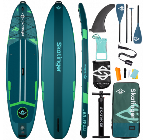 Skatinger Ice Age Green Touring Paddle SUP Board – Dynamic, Stable & Adventurous
