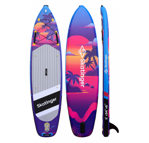 Skatinger Sunset Allround Paddle SUP Board – Balance, Speed & Freedom